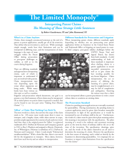 The Limited Monopoly: Interpreting Patent Claims