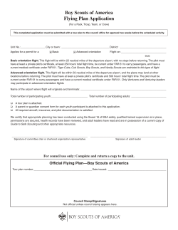 Boy Scouts of America Flying Plan Application