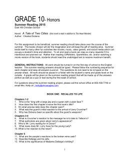 GRADE 10- Honors - East Hill Christian School