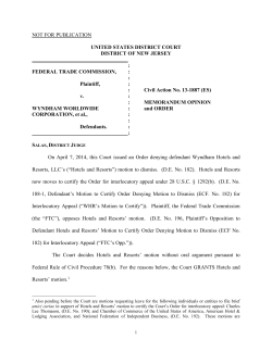 Federal Trade Commission v. Wyndham Hotels