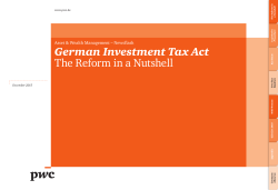 German Investment Tax Act The Reform in a Nutshell
