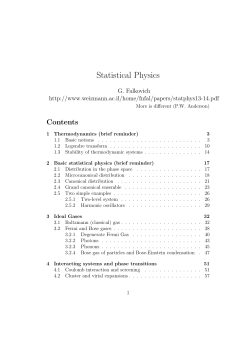 Statistical Physics - Weizmann Institute of Science