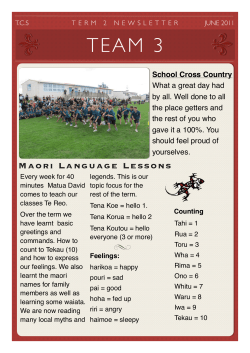 Team 3 Newsletter - Tahatai Coast School