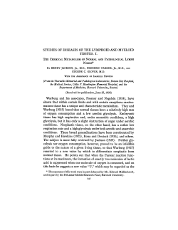 STUDIES OF DISEASES OF THE LYMPHOID AND MYELOID