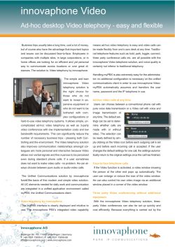 Ad-hoc desktop Video telephony