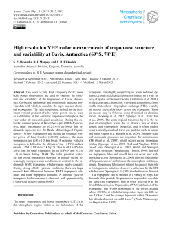 High resolution VHF radar measurements of tropopause structure