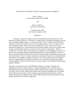 Measuring the Well-Being of the Poor Using Income and