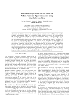 Stochastic Optimal Control based on Value