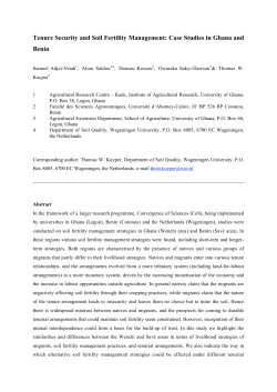 Tenure security and soil fertility management: case - Library