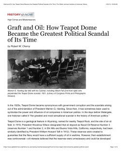 Graft and Oil: How Teapot Dome Became the Greatest Political