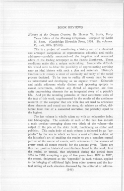 BOOK REVIEWS History of the Oregon Country. By HARVEY W