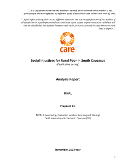 Social Injustices for Rural Poor in South Caucasus Analysis