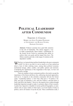 POLITICAL LEADERSHIP AFTER COMMUNISM