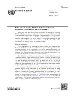 Letter from the Secretary-General to the President of the Security