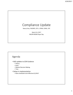 Compliance Update - MA/RI Medical Group Management Association