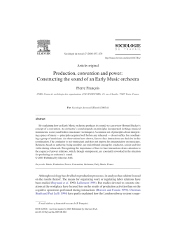 Production, convention and power: Constructing the