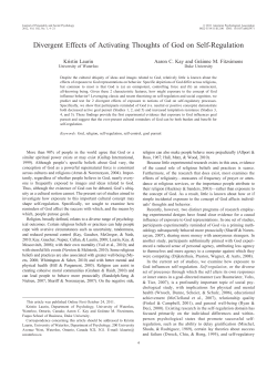 Divergent Effects of Activating Thoughts of God on Self