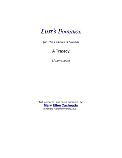 Lust`s Dominion - The Marlowe Society