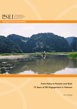 From Policy to Practice and Back 15 Years of SEI Engagement in