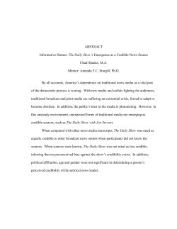 ABSTRACT Informative Humor: The Daily Show`s Emergence as a