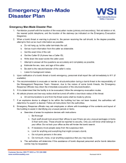 Emergency Man-Made Disaster Plan