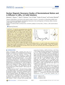 Nuclear Magnetic Resonance Studies of Reorientational Motion and