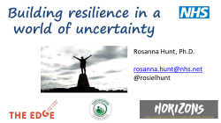 Building resilience in a world of uncertainty