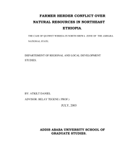 FARMER HERDER CONFLICT OVER NATURAL RESOURCES IN