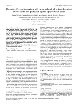 Fluoxetine (Prozac) interaction with the mitochondrial voltage