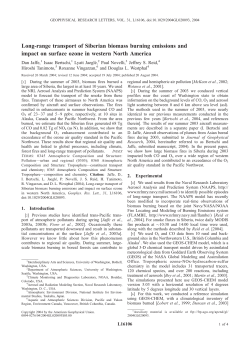 Long-range transport of Siberian biomass burning emissions