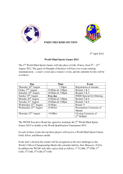 Announcement from the FMJD Checkers section