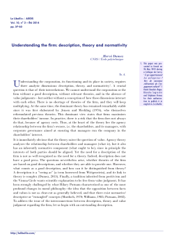 Understanding the firm: description, theory and normativity