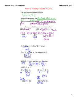 Today is Tuesday, February 28, 2017 The first five multiples of 3 are