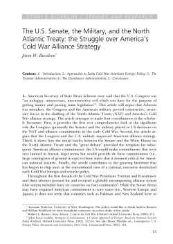 The U.S. Senate, the Military, and the North Atlantic Treaty: the