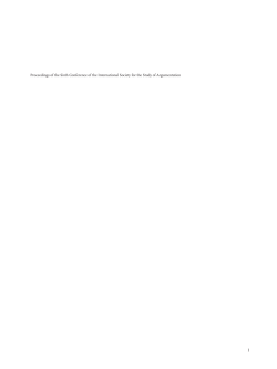 Proceedings of the Sixth Conference of the International Society for