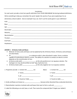 Acid Base HW