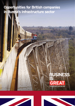 Opportunities for British companies in Burma`s Infrastructure sector