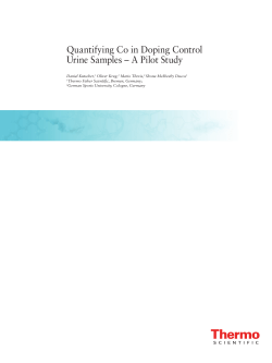 Quantifying Co in Doping Control Urine Samples &ndash; A Pilot Study