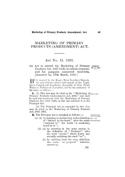 MARKETING OF PRIMARY PRODUCTS