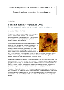 High Sunspot Activity