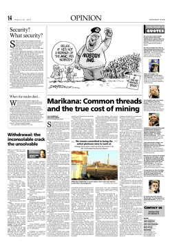 Marikana: Common threads and the true cost of mining