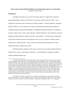 Some Concerns about Holistic Medicine, Dr