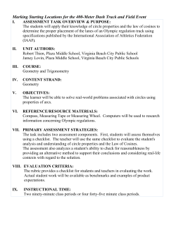 Marking Starting Locations for the 400