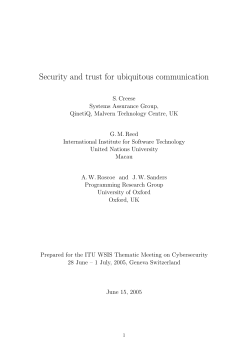 Security and trust for ubiquitous communication