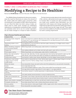 Modifying a Recipe to Be Healthier