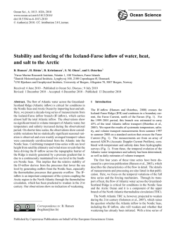 Stability and forcing of the Iceland-Faroe inflow of water, heat, and