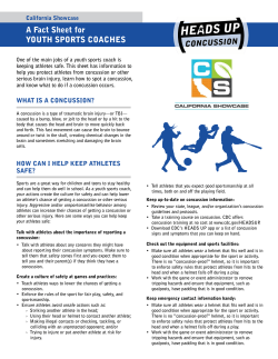 Concussion fact sheet for coaches