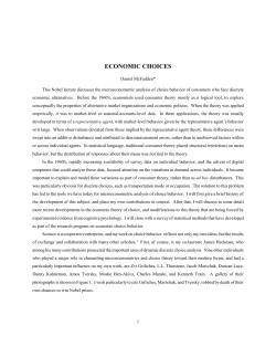 economic choices - Econometrics Laboratory, UC Berkeley