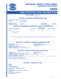 Allpro Poly-Vinyl Latex Flat Wall Paint MATERIAL SAFETY DATA