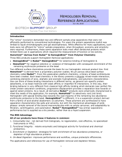 hemoglobin removal reference applications